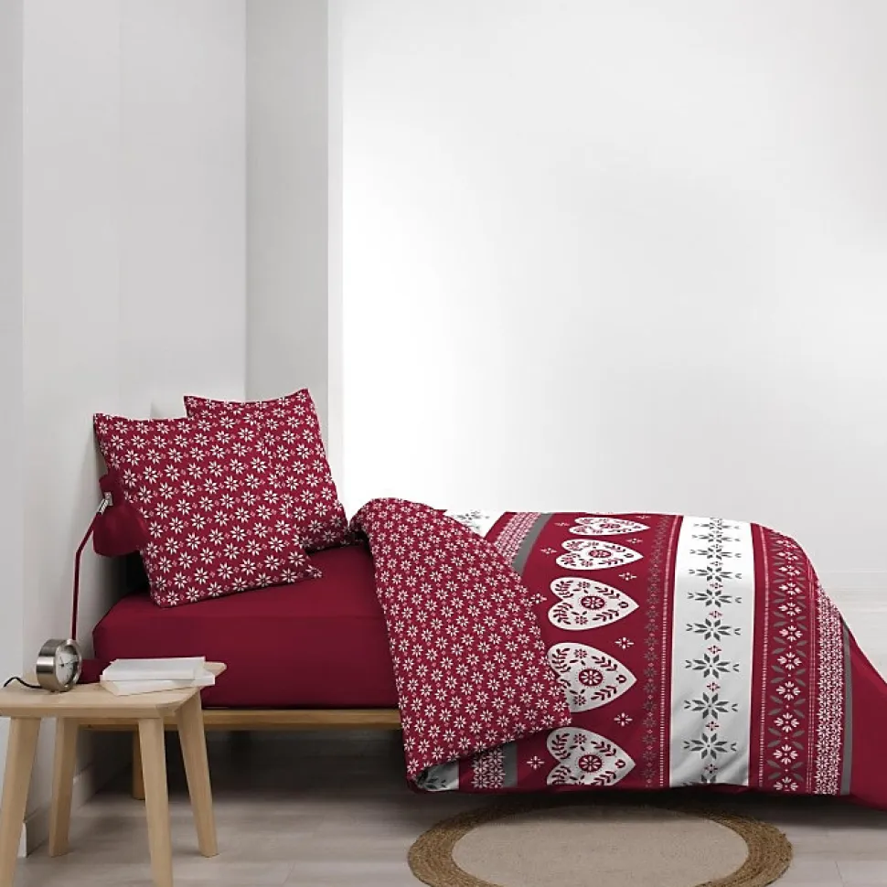 Housse de couette 260 x 240 cm coton 42 fils + 2 taies Alpage