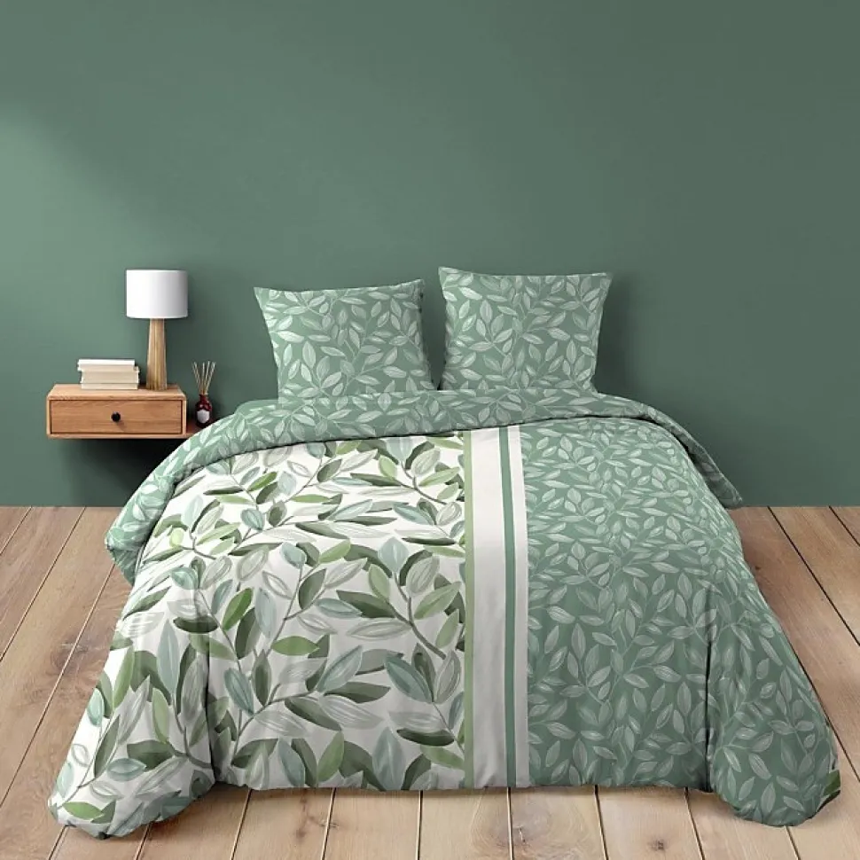 Housse de couette 240 x 220 cm coton 42 fils + 2 taies Eleonore