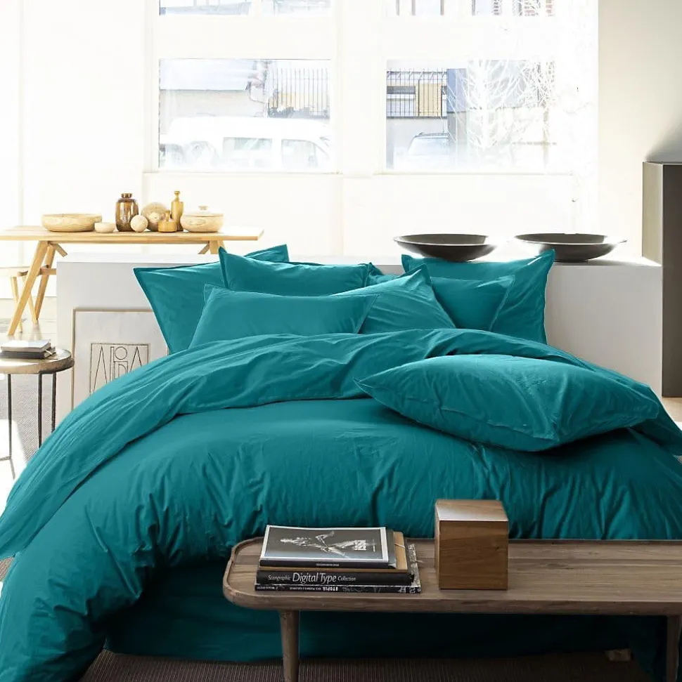 Housse de couette 220 x 240 cm bleu canard