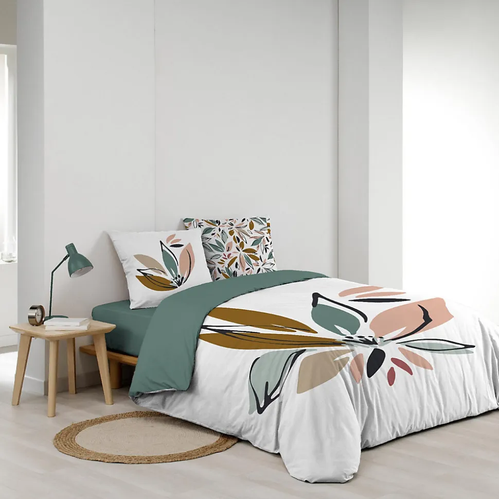 Housse de couette 240 x 220 cm + 2 taies Coton 42 fils OCTAVIA