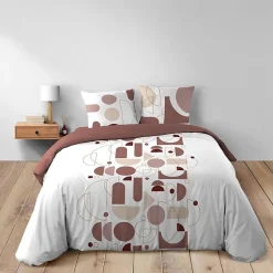 Housse de couette 260 x 240 cm coton 42 fils + 2 taies Chilipop rose