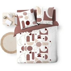 Housse de couette 260 x 240 cm coton 42 fils + 2 taies Chilipop rose