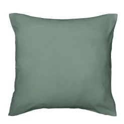 Housse de couette 240 x 220 cm microfibre unie lavée LIAM Cèdre 2 taies incluses