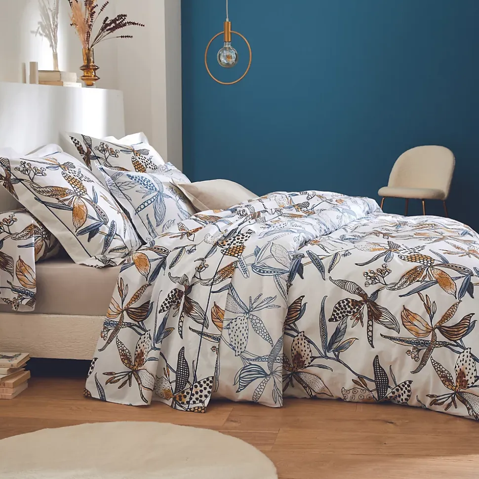 Housse de couette aux fleurs exubérantes (260x240 cm - Blanc)