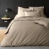 Housse de Couette Beige en Percale de Coton Douceur et Élégance 260 x 240 cm