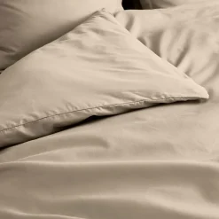 Housse de Couette Beige en Percale de Coton Douceur et Élégance 260 x 240 cm