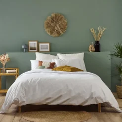 Housse de couette Blanc 220x240cm Parure PERCALE