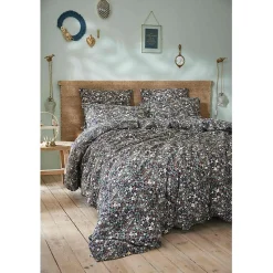 Housse de couette "Capucine" toutes dimensions "Gaze de Coton" - Capucine Minuit - Housse de couette 240 x 220 cm