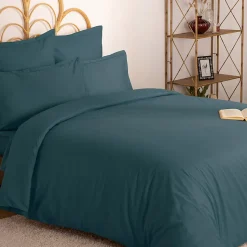 Housse de couette Carina en coton 200x140cm bleu orage - Atmosphera