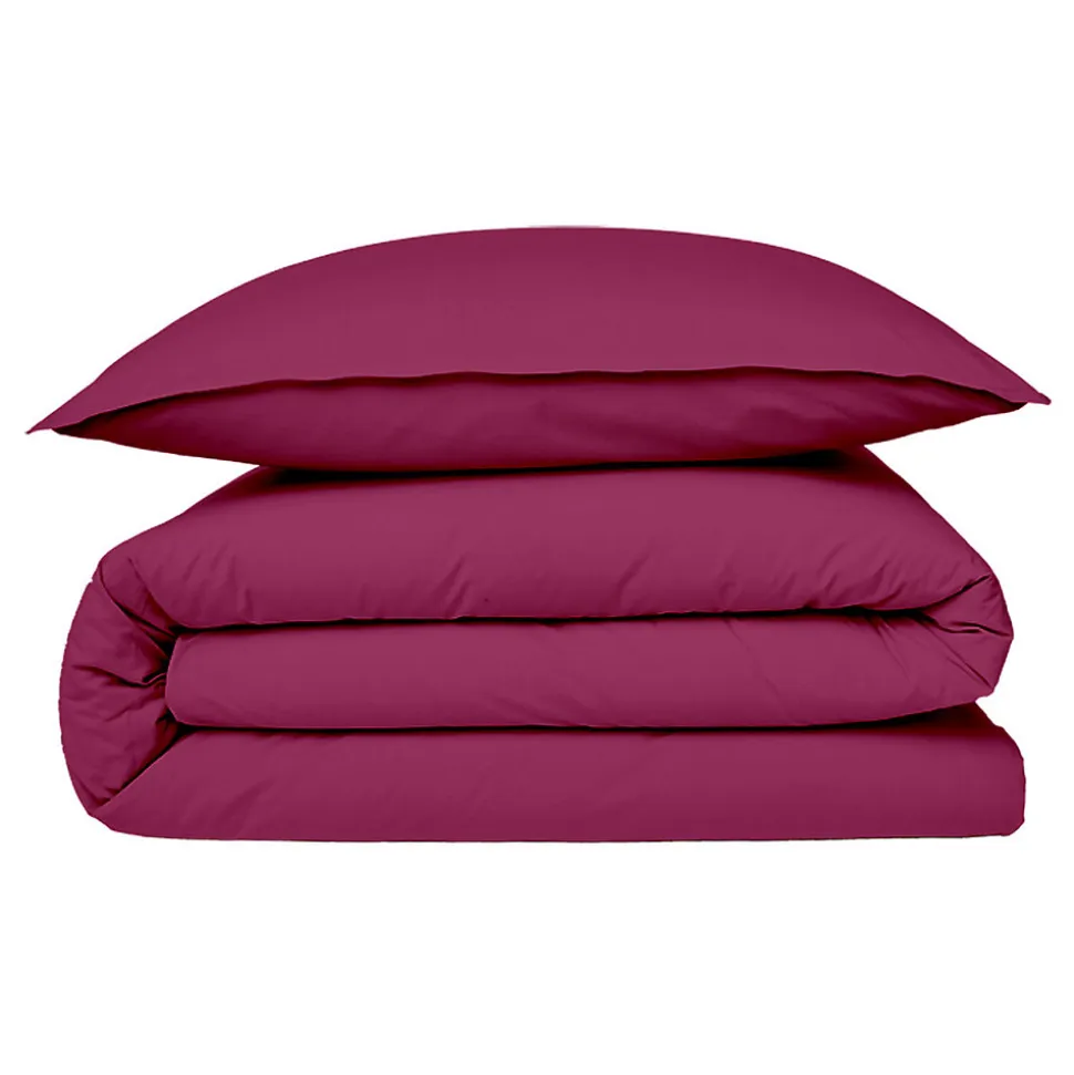 Housse de couette en coton 57 fils unie 200x200cm