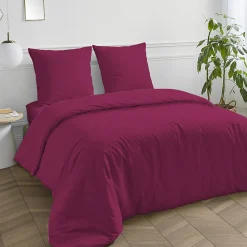 Housse de couette en coton 57 fils unie 200x200cm