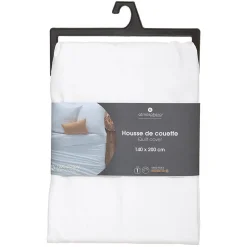 Housse de couette en coton - blanc 140x200 cm - Atmosphera