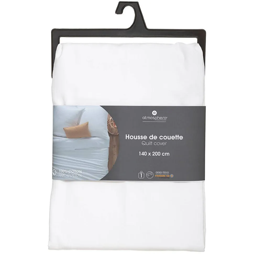 Housse de couette en coton - blanc 140x200 cm - Atmosphera