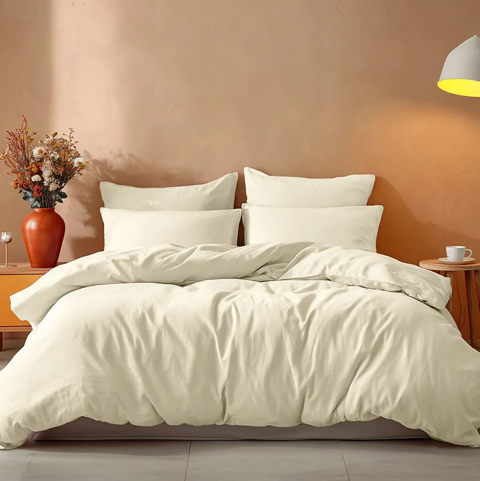 Housse de couette en coton Ecru 140x200 cm STUDIO