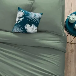 Housse de couette en coton - vert céladon 140x200 cm - Atmosphera