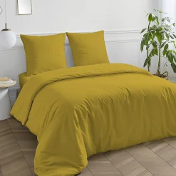 Housse de couette en coton 57 fils unie 140x200cm