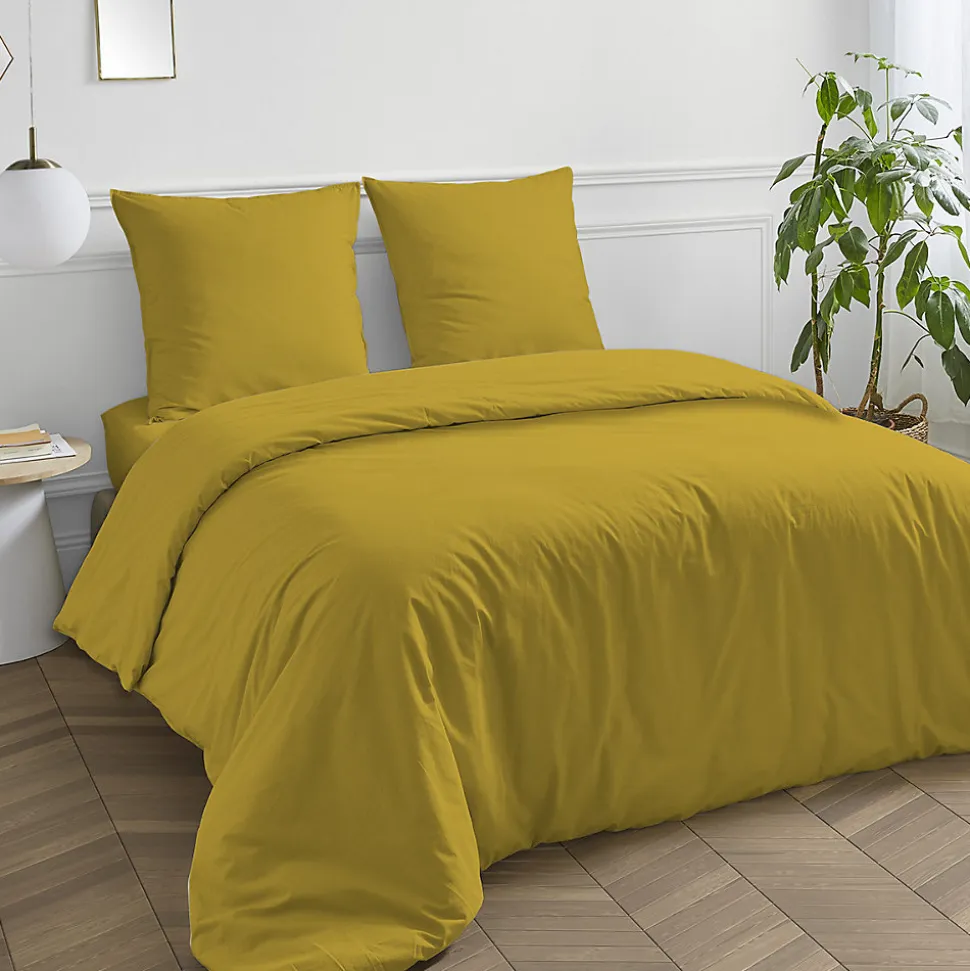 Housse de couette en coton 57 fils unie 140x200cm