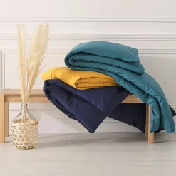 Housse de couette en coton - jaune moutarde 140x200 cm - Atmosphera