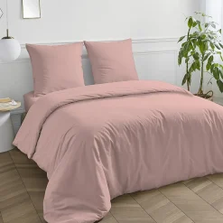 Housse de couette en coton 57 fils unie 200x200cm