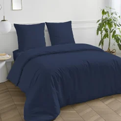 Housse de couette en coton 57 fils unie 200x200cm