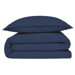 Housse de couette en coton 57 fils unie 200x200cm