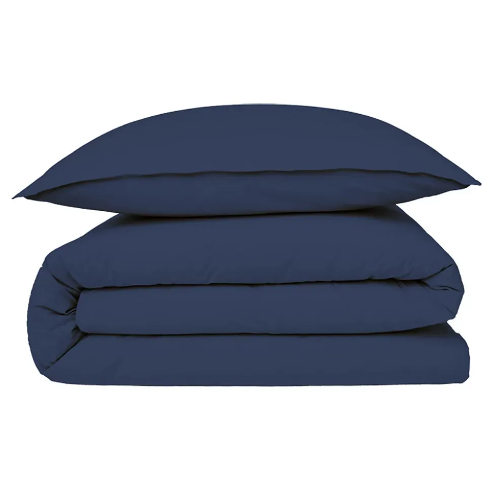 Housse de couette en coton 57 fils unie 200x200cm