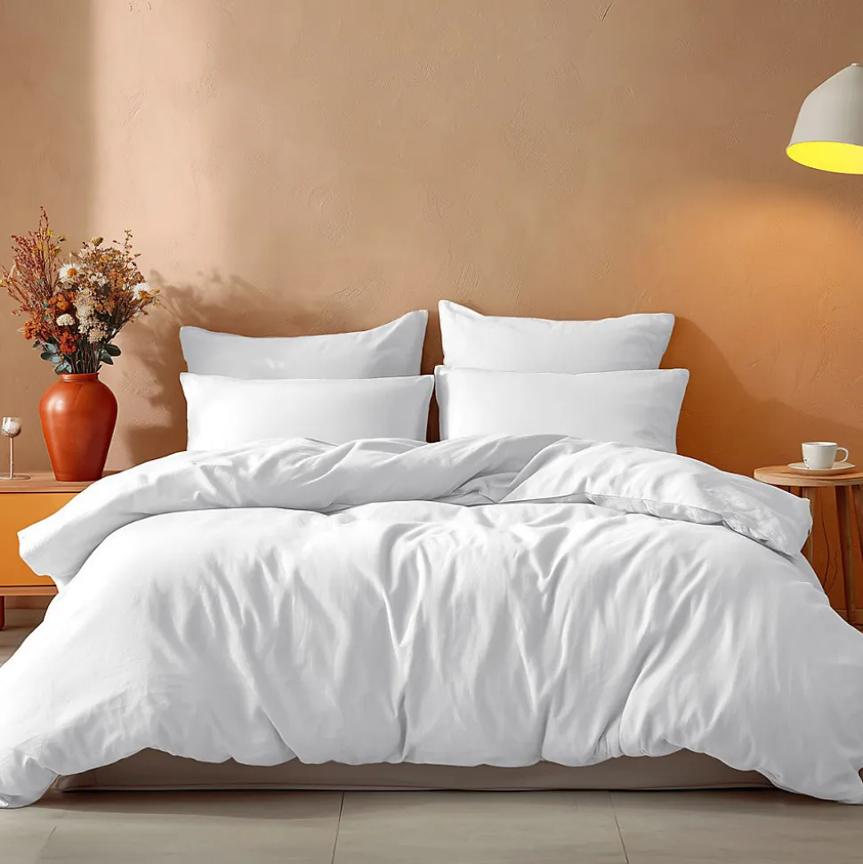 Housse de couette en coton Blanc 260x240 cm STUDIO