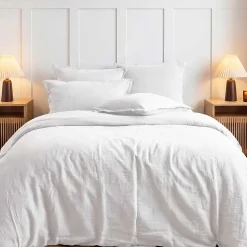 Housse de couette en gaze de coton Blanc 200x200 cm LOFT