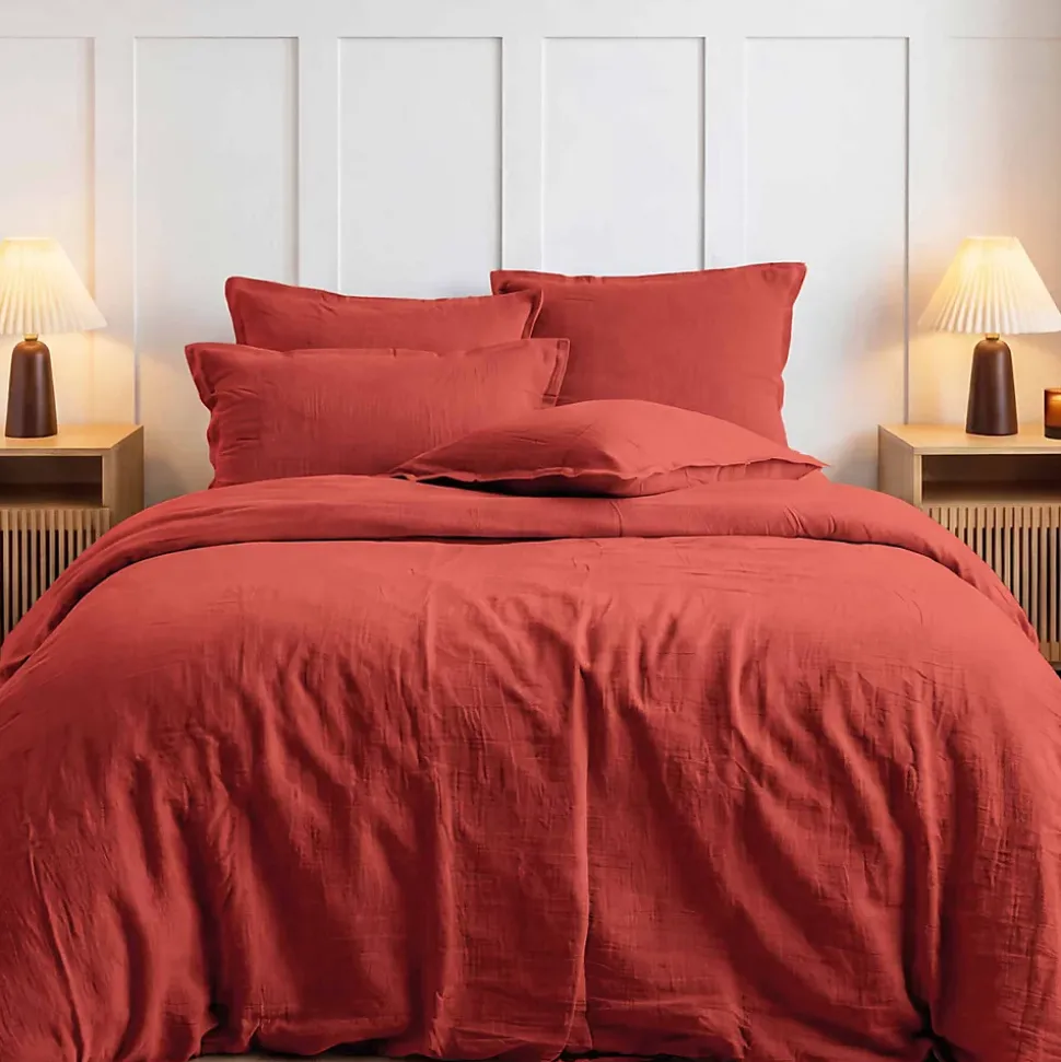 Housse de couette en gaze de coton Terracota 260x240 cm LOFT