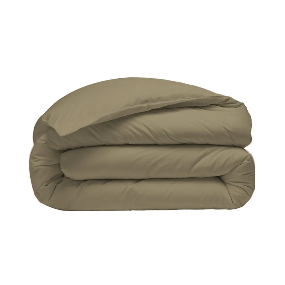 Housse de couette en percale coton Taupe 200x200 cm SOFT PERCALE