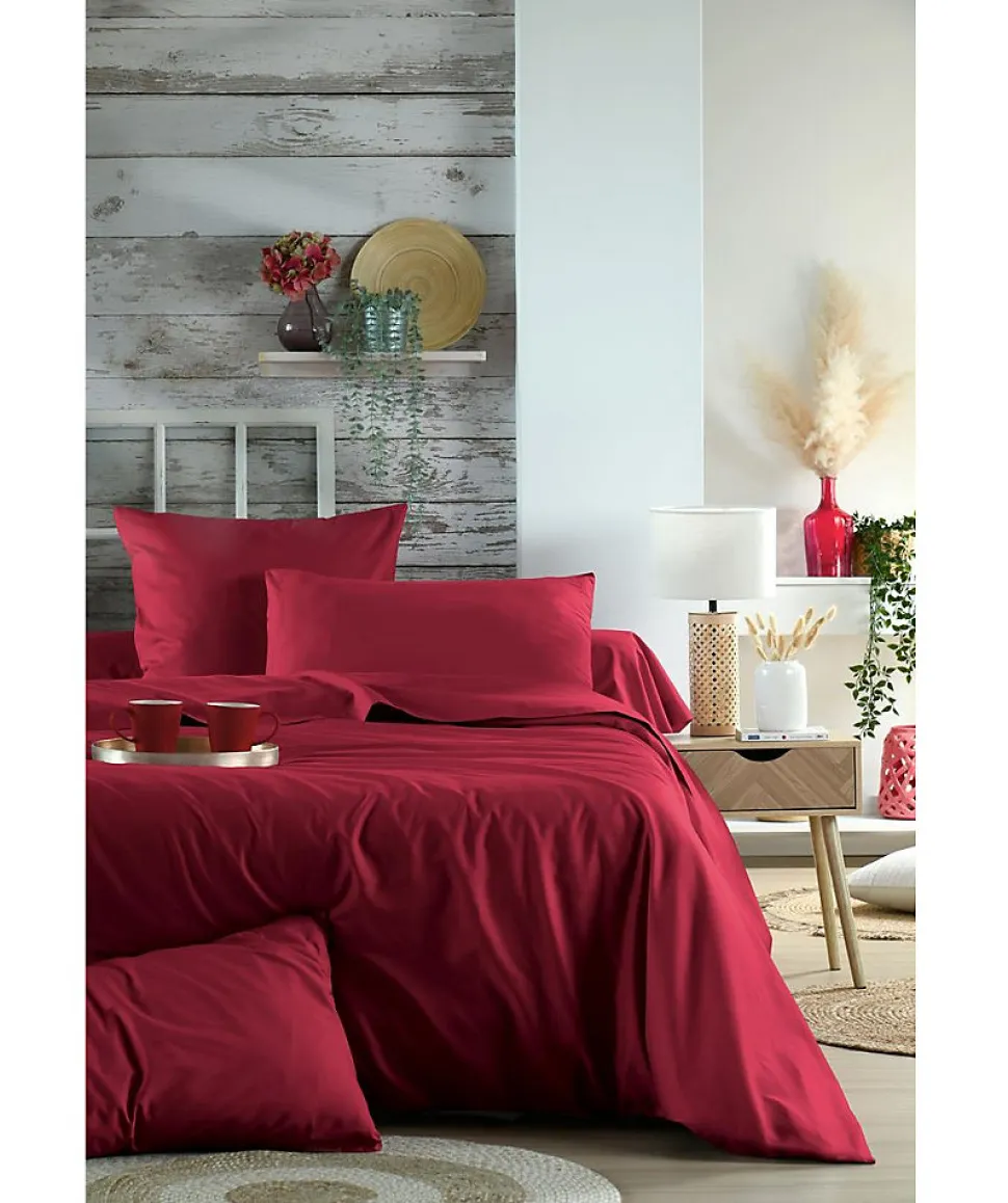 Housse de couette en percale de coton uni Elysée