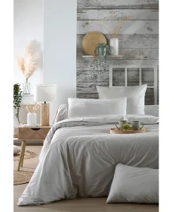 Housse de couette en percale de coton uni Elysée