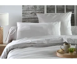 Housse de couette en percale de coton uni Elysée