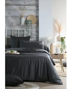 Housse de couette en percale de coton uni Elysée