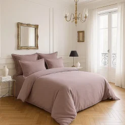 Housse de couette en satin de coton Uni