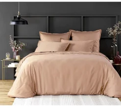 Housse de couette en satin de coton Uni