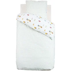 Housse de couette enfant 140x200 VOITURES + taie coton 57 fils