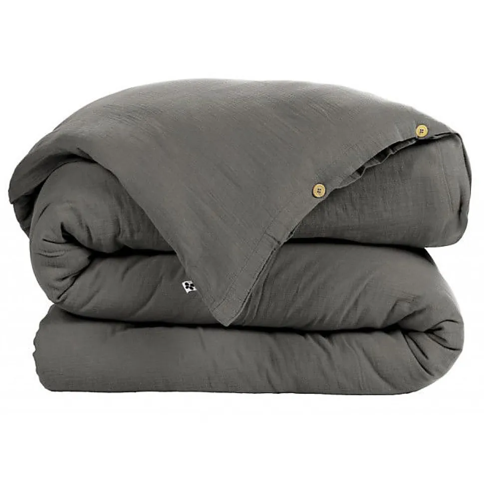 Housse de couette "Gaïa" toutes dimensions "Gaze de Coton" - Gaïa Granit - Housse de couette 140 x 200 cm