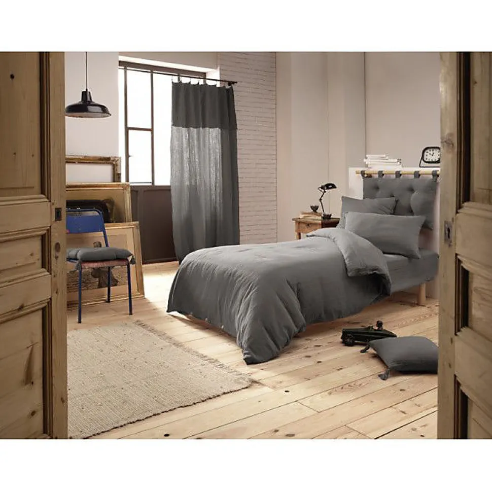 Housse de couette "Gaïa" toutes dimensions "Gaze de Coton" - Gaïa Granit - Housse de couette 140 x 200 cm