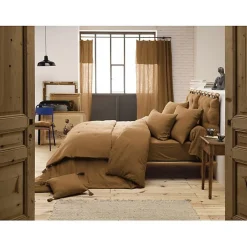 Housse de couette "Gaïa" toutes dimensions "Gaze de Coton" - Gaïa Camel - Housse de couette 240 x 220 cm
