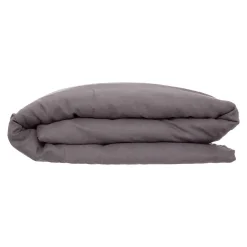 Housse de couette Linah - gris - lin lavé 240x220 cm - Atmosphera