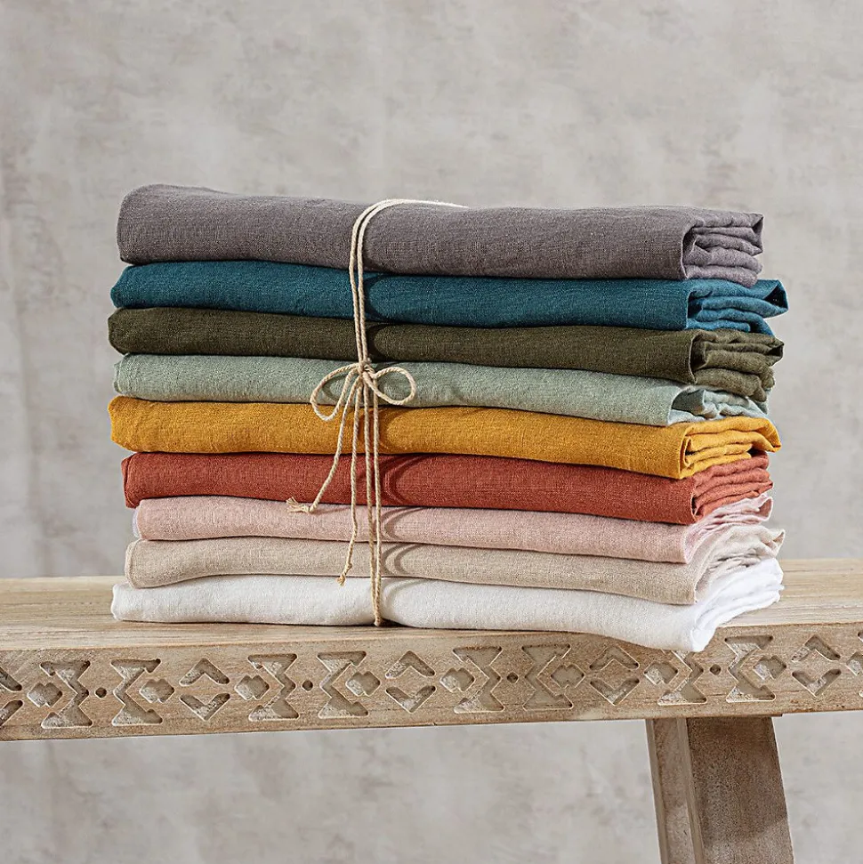 Housse de couette Linah - gris - lin lavé 240x220 cm - Atmosphera