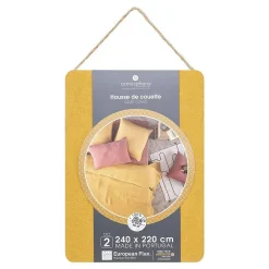 Housse de couette Linah - jaune ocre - lin lavé 240x220 cm - Atmosphera