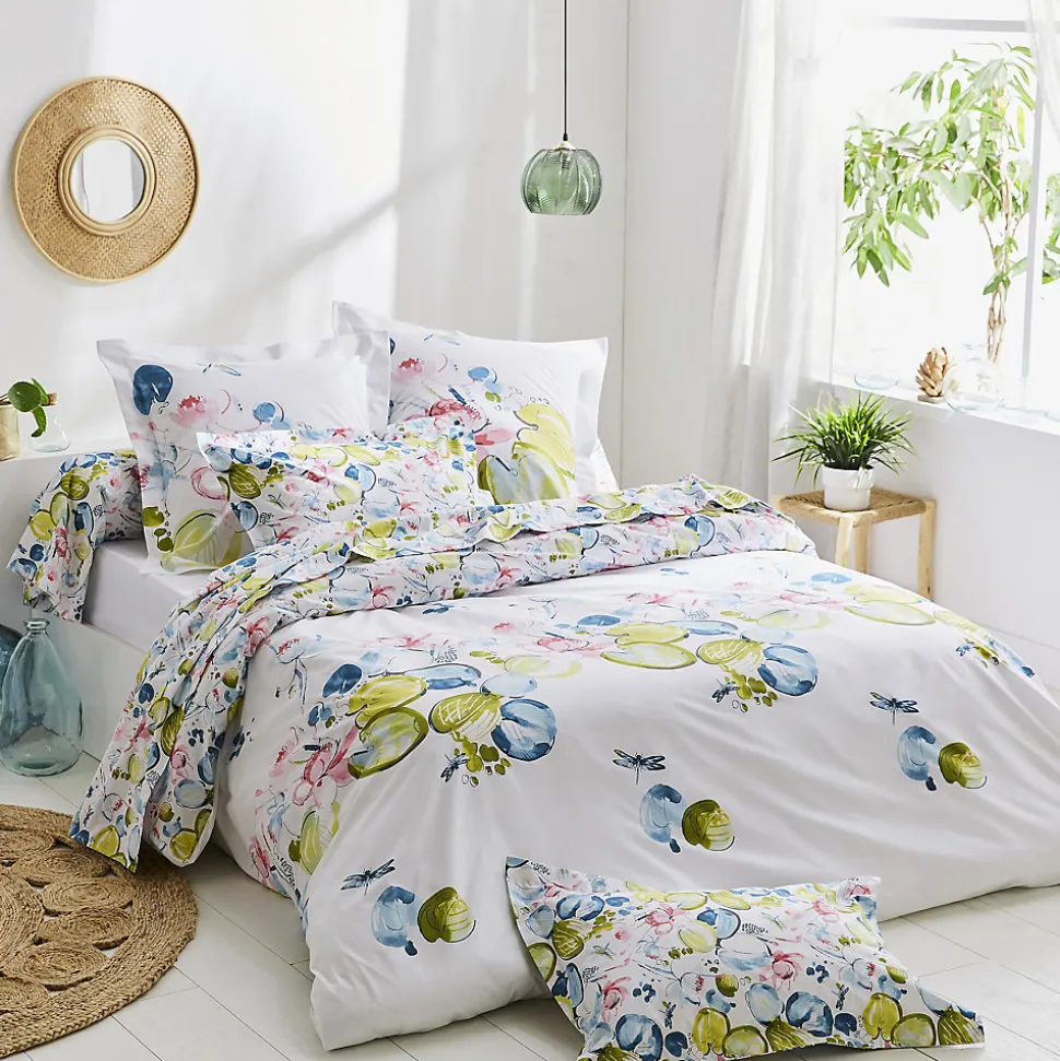 Housse de couette Nénuphar (200x200 cm - Blanc)