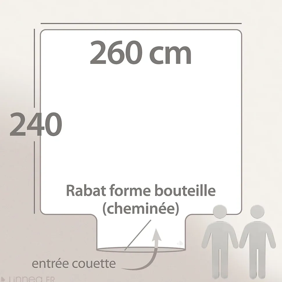 Housse de couette PALACE pur coton lavé 260x240 cm uni marron terre cuite