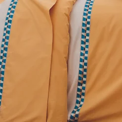 Housse de couette percale avec galon (240x220 cm - Jaune)