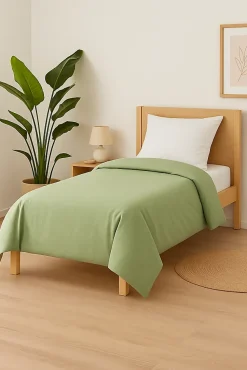 Housse de couette Polycoton Verte - 1 personne 140 x 200 - 488-2