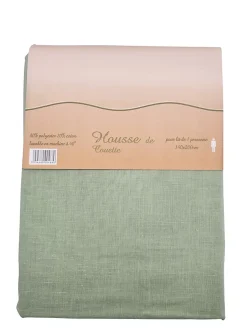 Housse de couette Polycoton Verte - 1 personne 140 x 200 - 488-2