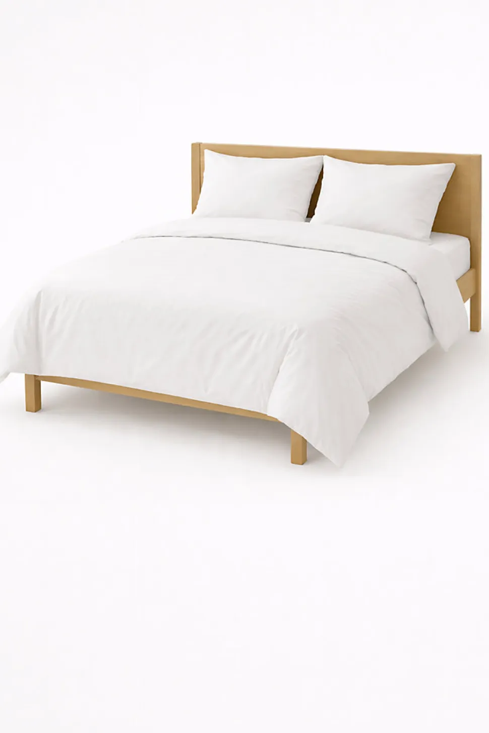 Housse de couette Polycoton Blanc - 2 personnes 220 x 240 - Toutes saisons - MORTREUX