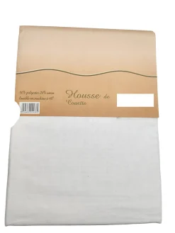 Housse de couette Polycoton Blanc - 2 personnes 220 x 240 - Toutes saisons - MORTREUX